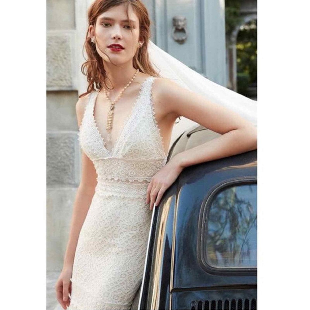 Tadashi Shoji lace bridal dress size 10 - Picture 6 of 7